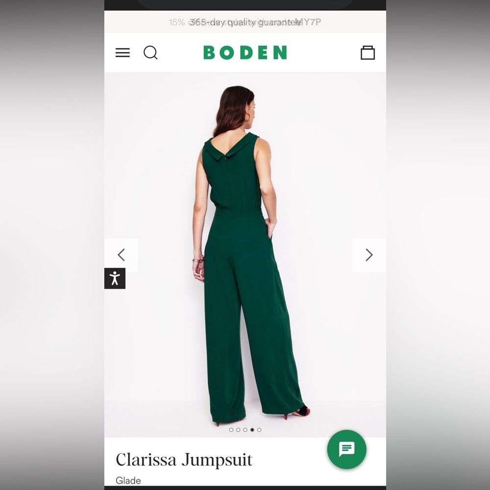Boden Clarissa Jumpsuit | Size 4 | Glade | NWT - Picture 3 of 6